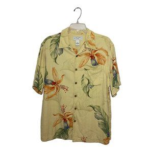Vintage 1980’s Hawaiian Shirt 100% Silk Button Dow